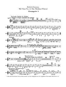 Partition trompette 1, 2 (C, A, B♭, E), Vltava, Die Moldau, E minor