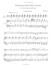 Partition de piano et viole de gambe d amore , partie, Four pièces from Doktor Faustus