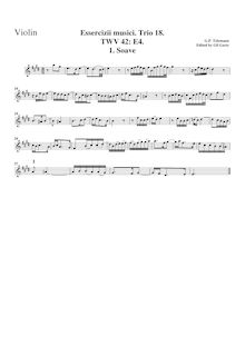 Partition violon, Trio Sonata, TWV 42:E4, Essercizii musici, trio no. 18