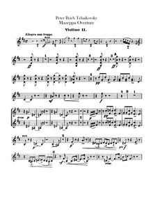 Partition violons II, Mazeppa, Мазепа, Tchaikovsky, Pyotr