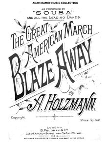 Partition complète, Blaze Away!, March-Twostep, C major, Holzmann, Abe