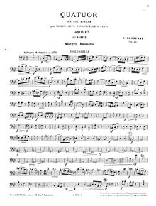 Partition violoncelle, Piano quatuor, Op.38, G minor, Destenay, Edouard