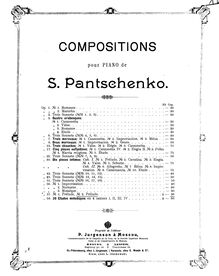 Partition , en D minor, 2 préludes, 1. D major2. D minor, Panchenko, Semyon