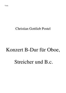 Partition altos, hautbois Concerto en B-flat major, B♭ major, Postel, Christian Gottlieb