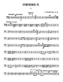 Partition timbales, Symphony No.4, F minor, Tchaikovsky, Pyotr