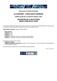 AJ Auxerre - PSG : ouverture de la billeterie