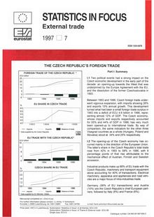 The Czech Republic s foreign trade