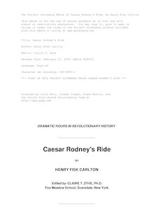 Caesar Rodney s Ride