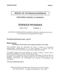 Btspeint sciences physiques 2005