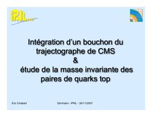 Intégration d un bouchon du trajectographe de CMS & étude de la ...