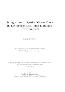 Integration of spatial vector data in enterprise relational database environments [Elektronische Ressource] / von Knut Stolze