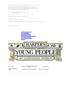 Harper s Young People, November 25, 1879 - An Illustrated Weekly