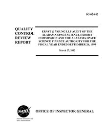 Ernst & Young LLP Audit of the Alabama Space Science Exhibit Commission ..., IG-02-012