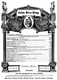 Partition complète, Old Hundred, Paraphrase de Concert, Rive-King, Julia