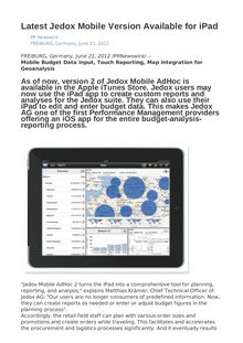 Latest Jedox Mobile Version Available for iPad