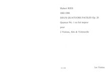 Partition parties complètes, 2 Quatuors faciles, Op.20, G major / C major