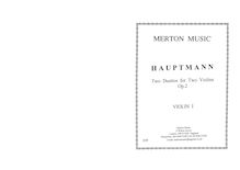 Partition parties complètes, 2 Concertant Duos pour 2 violons, Hauptmann, Moritz