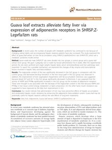 Guava leaf extracts alleviate fatty liver via expression of adiponectin receptors in SHRSP.Z-Leprfa/Izm rats