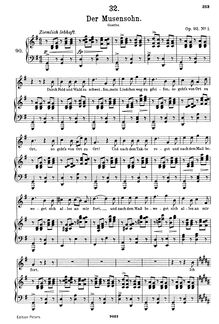 Partition complète (filter), Der Musensohn, D.764 (Op.92 No.1)