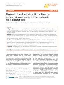 Flaxseed oil and α-lipoic acid combination reduces atherosclerosis risk factors in rats fed a high-fat diet