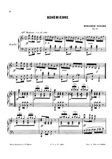 Partition complète, Bohémienne, Op.40, Godard, Benjamin