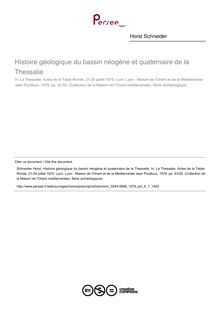 Histoire géologique du bassin néogène et quaternaire de la Thessalie - article ; n°1 ; vol.6, pg 43-50
