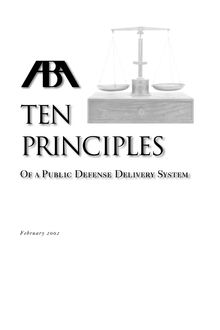 Aba ten principles of a public defense delivery system, feb  2002