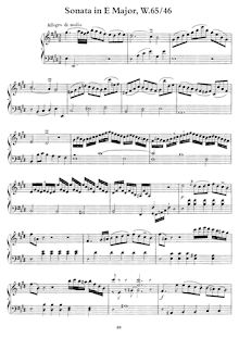 Partition complète, Sonata en E, Wq.65/46, E, Bach, Carl Philipp Emanuel