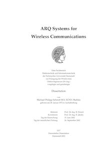 ARQ systems for wireless communications [Elektronische Ressource] / von Michael Philipp Schmitt