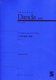 Partition complète, 15 études pour violon, 15 Studies for Violin with an ad lib Accompaniment Part for 2nd Violin par Charles Dancla