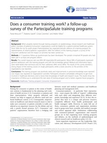 Does a consumer training work? a follow-up survey of the PartecipaSalute training programs