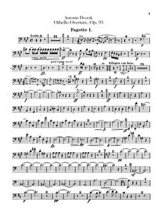 Partition basson 1, 2, Othello, Dvořák, Antonín