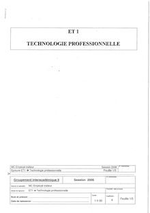 Technologie professionnelle 2006 MC Employe traiteur