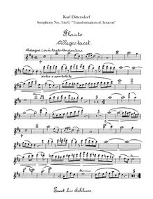 Partition flûte, 6 Symphonies after Ovid s Metamorphoses, Symphonies exprimant des métamorphoses d Ovide par Carl Ditters von Dittersdorf