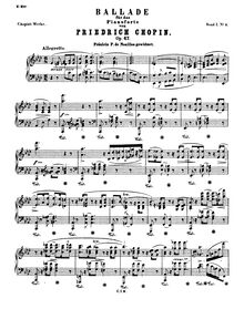 Partition complète, Ballade No.3, A♭ major, Chopin, Frédéric par Frédéric Chopin