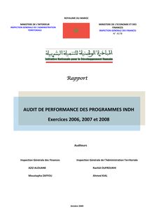 Audit de Performance INDH 2008 - 7 déc 09 VFF