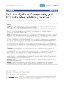 Cubic time algorithms of amalgamating gene trees and building evolutionary scenarios