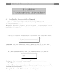 Probabilités-Conditionnement-Indépendance Cours 3