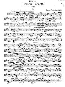 Partition viole de gambe, 2 corde Trios, Op.61, Fuchs, Robert