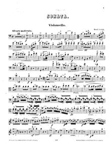 Partition de violoncelle, violoncelle Sonata, Asioli, Bonifazio