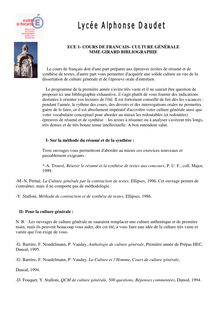 Lettres et culture générale - ECE 1- COURS DE FRANCAIS- CULTURE ...