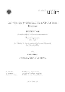 On frequency synchronization in OFDM-based systems [Elektronische Ressource] / von Wei Zhang