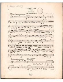 Partition trompette 2 en E, Serenade No.3 en A major, A major, Jadassohn, Salomon