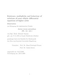 Existence, multiplicity and behaviour of solutions of some elliptic partial differential equations of higher order [Elektronische Ressource] / von Edoardo Sassone
