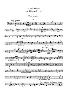 Partition Basses, Das Klagende Lied, Mahler, Gustav