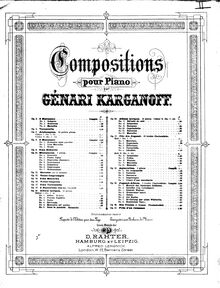 Partition complète, Tarantelle No.1, Op.4, Korganov, Genary