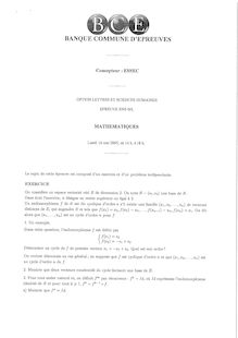 Mathématiques I 2005 Classe Prepa B/L ESSEC