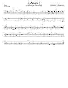 Partition viole de basse, Madrigali a 5 voci, Libro 2, Valmarano, Girolamo par Girolamo Valmarano