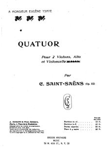 Partition complète, corde quatuor No. 1, E minor, Saint-Saëns, Camille par Camille Saint-Saëns