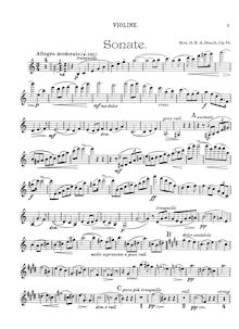 Partition complète & , partie, violon Sonata, Op.34, Beach, Amy Marcy